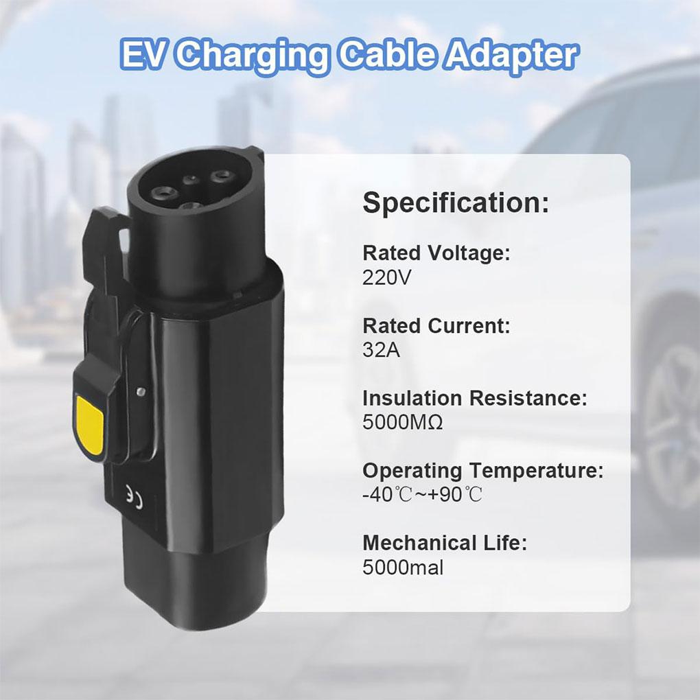 EV Charger Adaptor For Electric Vehicle Connector Type 2 IEC 62196 toType 1 SAE J1772 7KW 32A Conventor