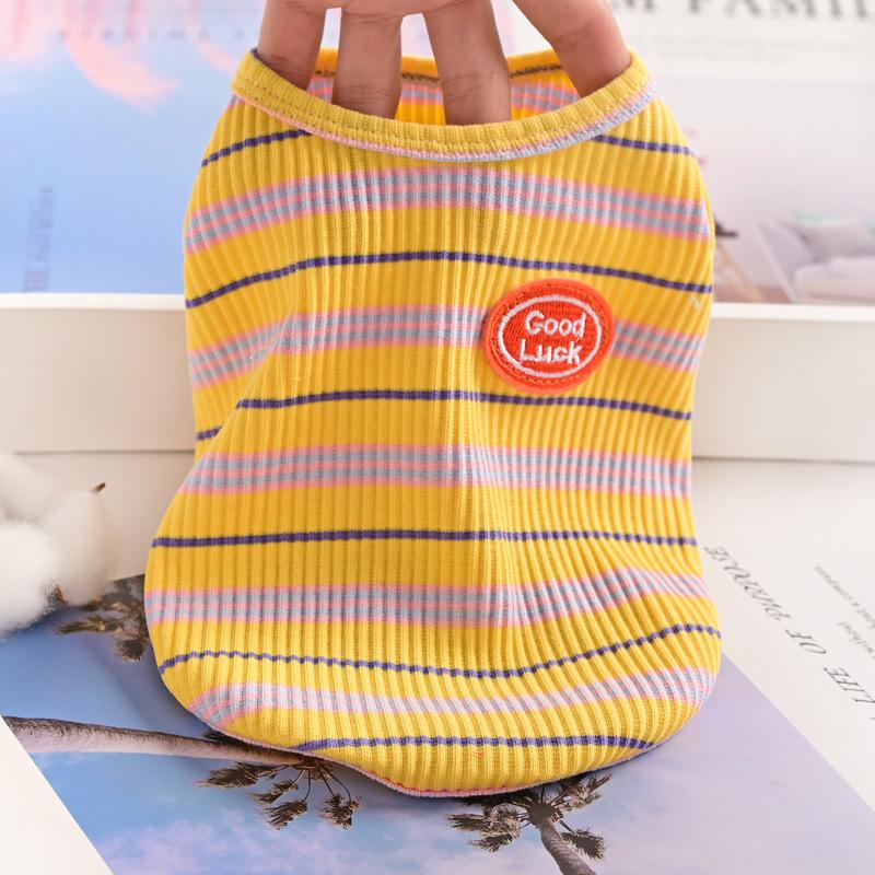 Striped Pet Vest Cat Than Bear Chihuahua Puppy Dog Clothes Spring Autumn Summer Thin