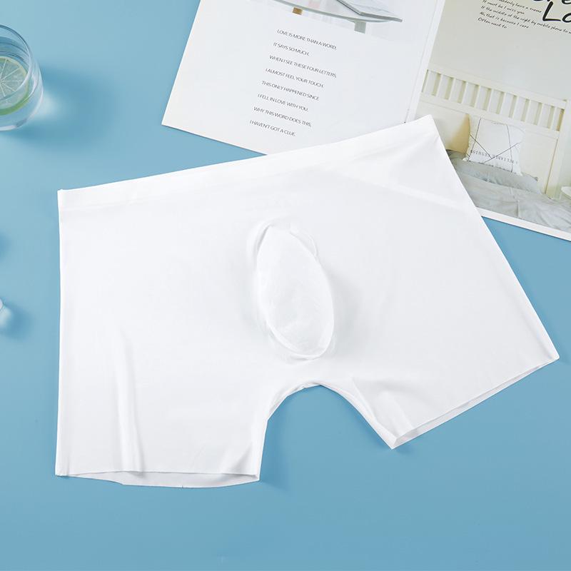 Мужские летние ультратонкие бесшовные боксеры-брифы больших размеров из ледяного шелка XXXL