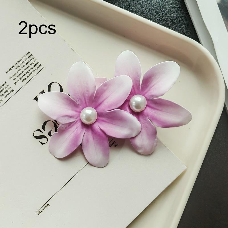 2pcsSweet Orchid Hair Clip Bohemian Style Headwears Seaside Beach Photo Side Clip Atmosphere Hair Clip for Women Sweet Headwear