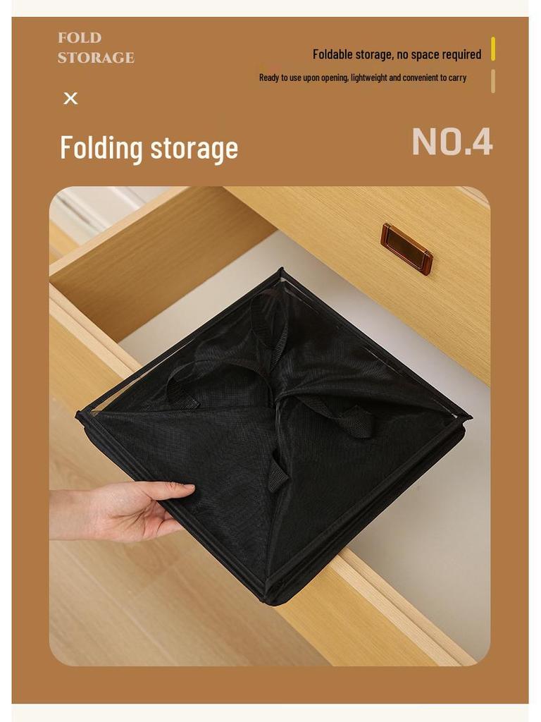 Large Foldable Square Mesh Laundry Basket with Handle - Portable and Ideal for Bathrooms