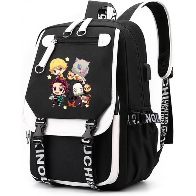 Plecak Tematyczny Anime dla Nastolatków i Studentów Duża Pojemność Torba na Laptop z Portem USB Tkanina Oxford