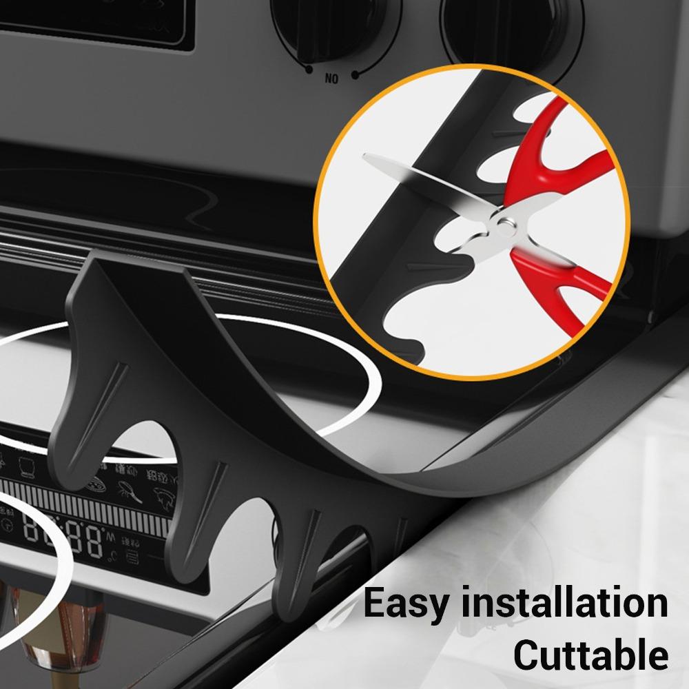 5 PCS Heat Resistant Kitchen Gap Filler Black Oven Gap Cover Durable Stove Gap Cover Stovetop Oven