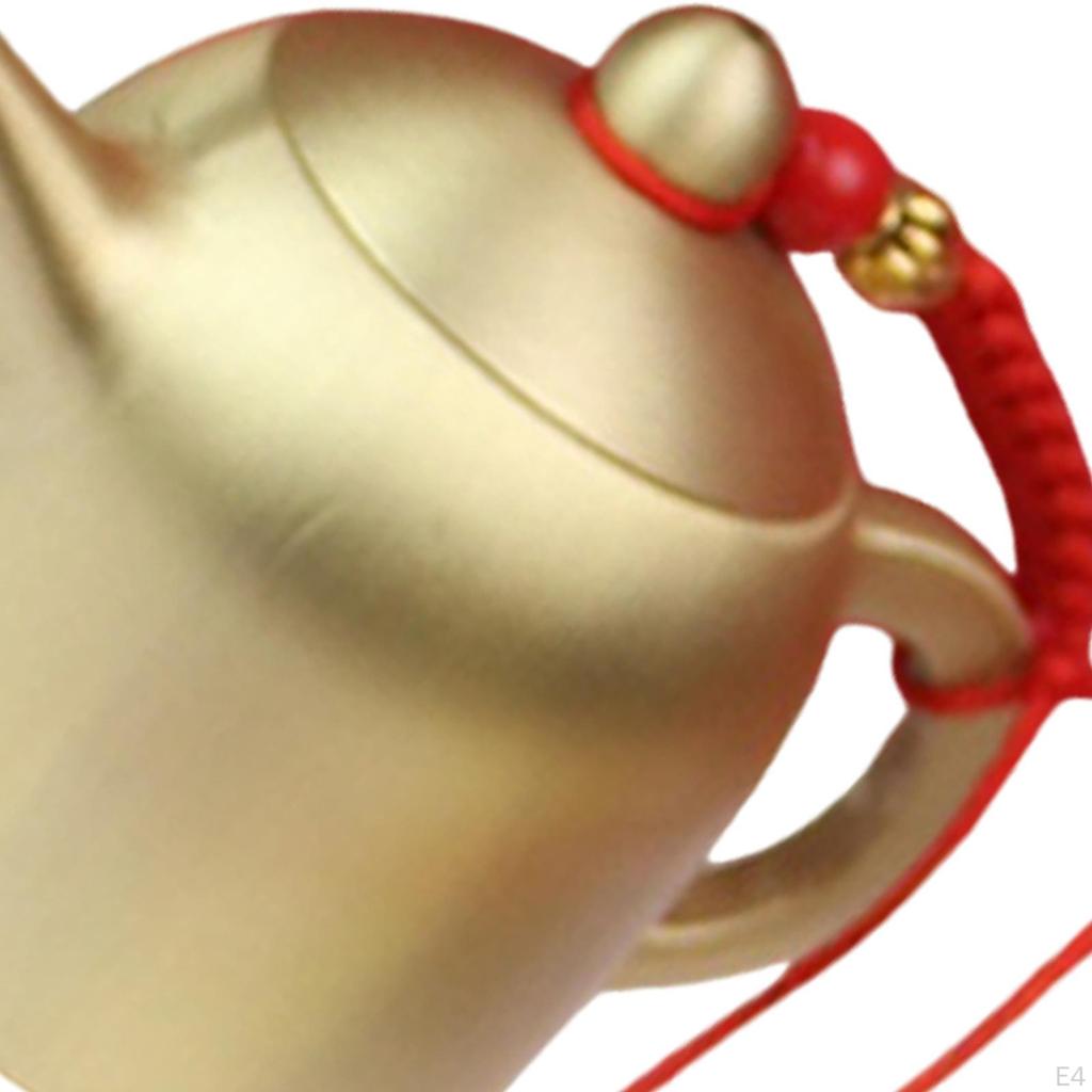 Brass Teapot Mini Birthday Gift Desktop Ornament Figurine Tea Ceremony for Cabinet Fireplace