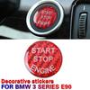 Red Engine Start Stop Button Carbon Fiber Cover  For BMW 3 5 Series E90 E60 X5 B