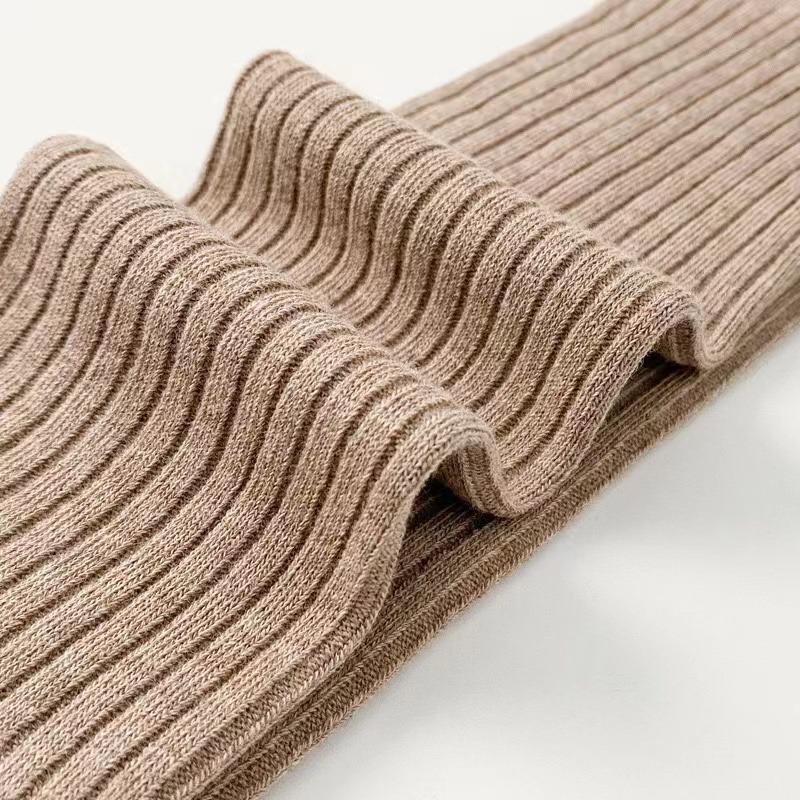 Ladies Girls Fashion Solid Knee Socks Women Knitting Cotton Long Socks Autumn Winter Warm Thigh High White Black Stockings