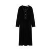 JUZUI Vintage Velvet V-Neck Dress