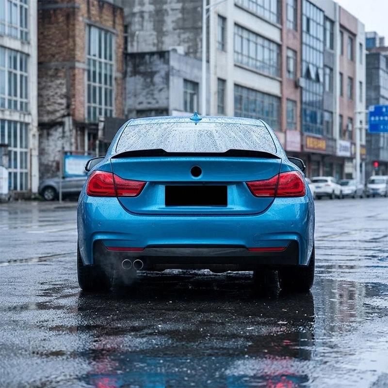 For BMW 4 Series F36 2014-2020 PSM Car Rear Spoiler Wing High Quality ABS Glossy Black Carbon Fiber Look Body Kit