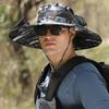 Rechargeable Solar Fan Hat with Long-Lasting Battery - Men's Outdoor Sun Hat for Mountaineering & Fishing.
