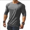 Spring and Autumn New Round Neck Long Sleeve Sports Solid Color Men's Slim-fit Youth T-shirt