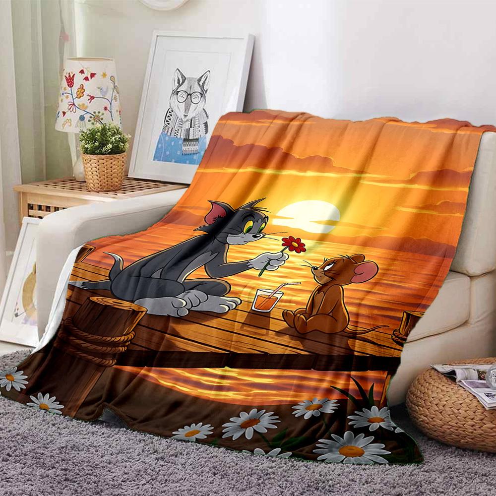 

1pc Tom and Jerry Flannel Blanket Soft Warm Throw for Home, Office, Travel, All-Season Cozy Bedding GiftL1161 80cmx120cm(31inx47in)