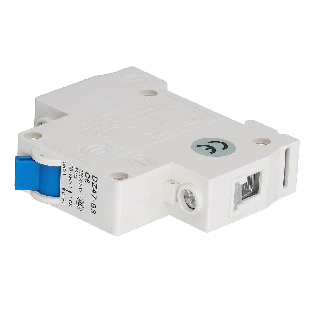 Circuit Breaker Mini 1P MCB DIN Rail Mount 6000A Breaking Capacity 230V 400V 6A for Home