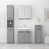 4 Piece Bathroom Furniture Set Grey Sonoma Particleboard