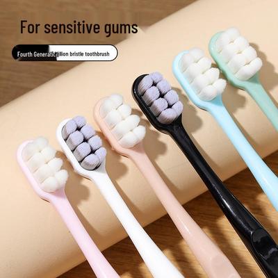 Pack de 8 Brosses à Dents Adultes Ultra-Douces avec 10 000 Poils - Soin Doux, Emballées Individuellement, Édition Couple