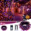 LED Purple Orange Halloween String Lights Fairy Lights Outdoor For Terrace Garden Street Home Christmas New Year Party Decor