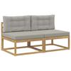 2 Pieces Outdoor Middle Sofa Polyester White