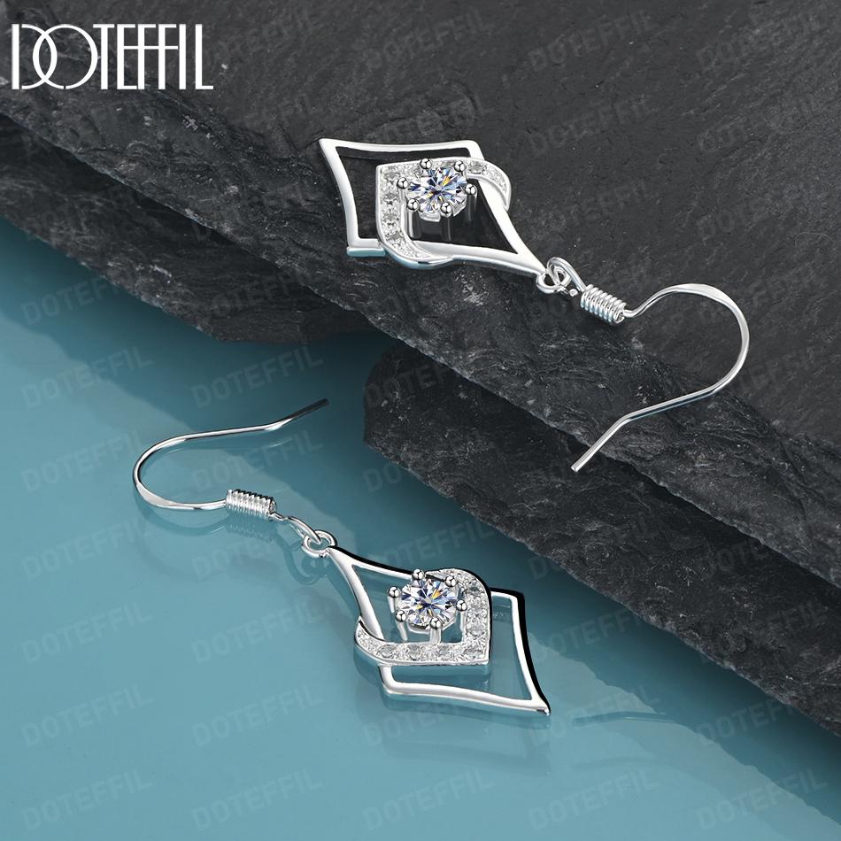 

Серьги в форме сердца с перфорацией из стерлингового серебра 925 пробы и циркония AAA, модные свадебные украшения 4.10*1.40cm