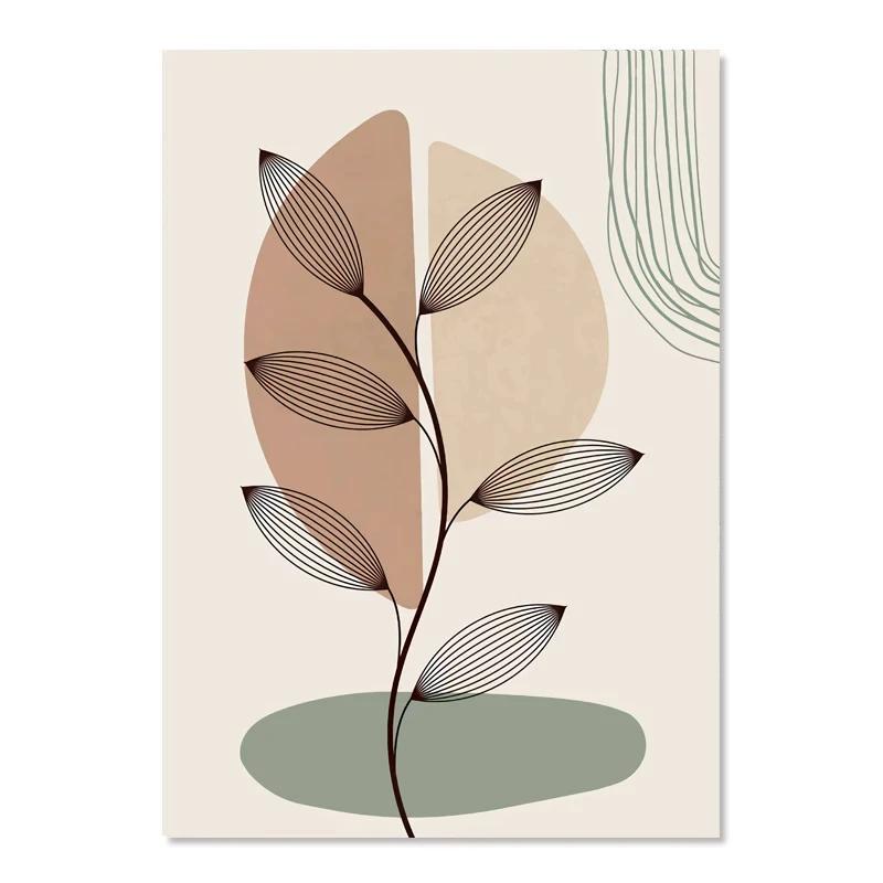Boho Posters Abstract Geometry Line Leaves Sun Rainbow Boho Home Decor Nordic Canvas Painting Picture For Living Room Decor