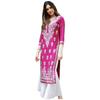 GoSriKi Women's Rayon Blend Straight Chikankari Embroidered Kurta (Victoria Pink-NW-GS_4XL_Beige_XXXX-Large)