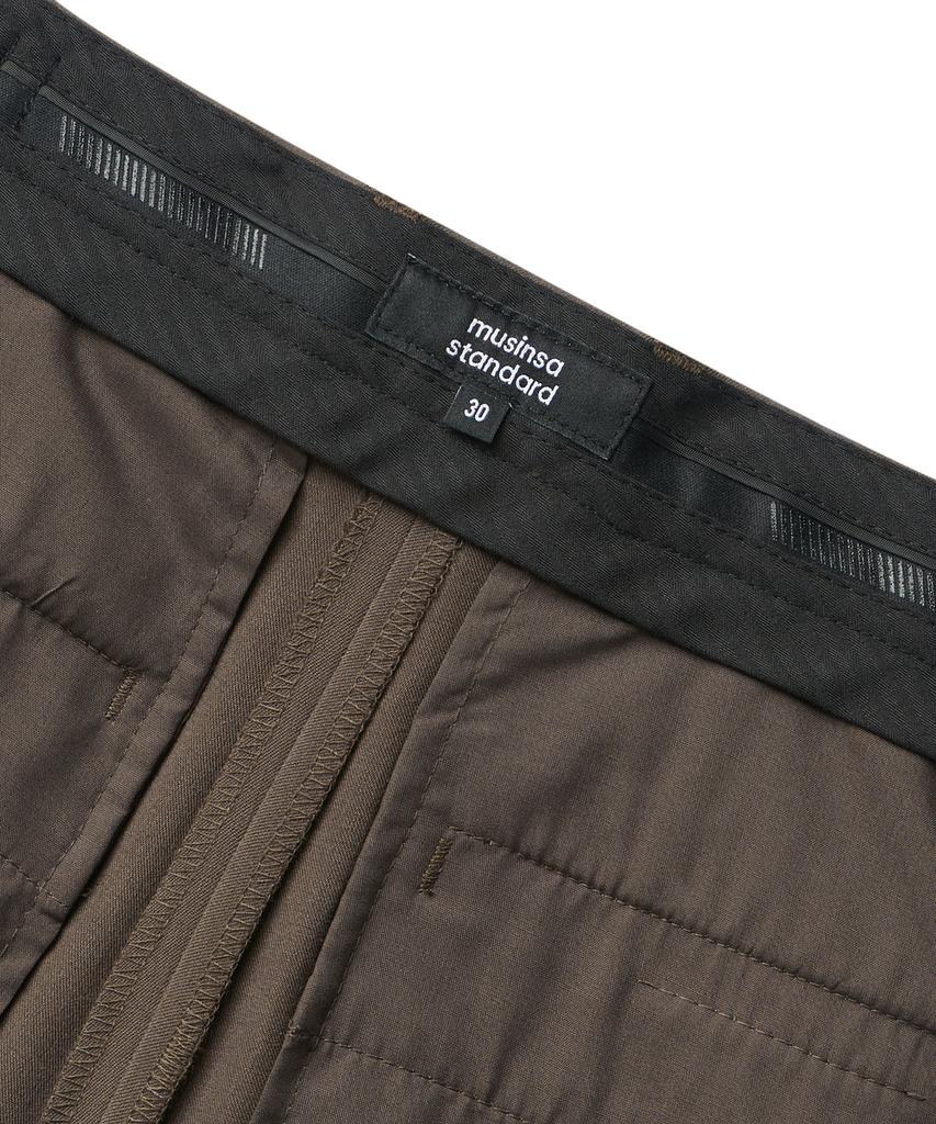 MUSINSA STANDARD Reverse One-Pleat Wide Hidden Banding Slacks [Brown]