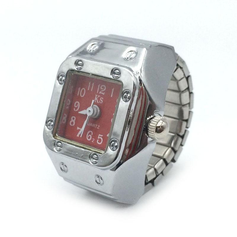 Stylish Alloy Silver Shell Ring Watch with Large & Small Numbers for Men & Women