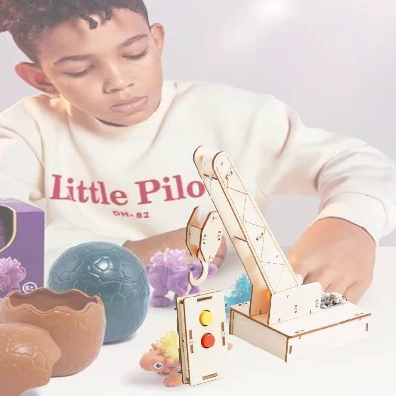 Expérience Scientifique DIY Grue à Commande à Distance par Induction Infrarouge Matériau en Bois