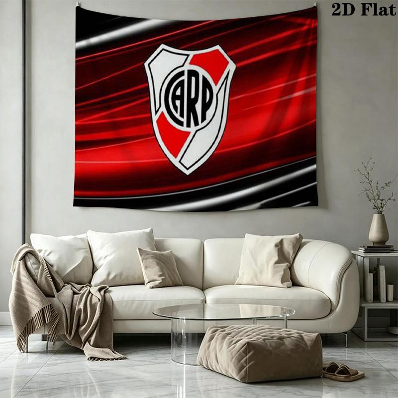 River Plate Logo Wall Tapestry Aesthetic Wall Hanging Printed Fabric Blanket Decorative Tapestries for Bedroom Living Room Home Decor