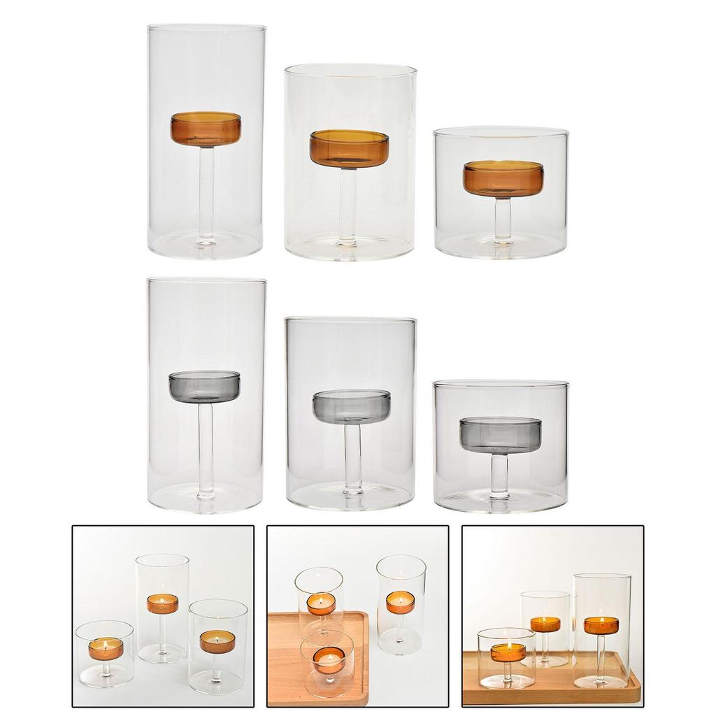 Tealight Holder Windproof Glass Creative Anniversary Festive Decorative Centerpiece Dinning Holiday Event Tabletop Ornaments