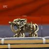 Brass Blessing Elephant Miniature Figurine Antique Bronze Animal Statue Copper Lucky Elephant Small Ornaments