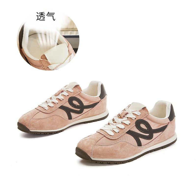 Leather women's autumn new flat-bottomed sports shoes women's casual versatile running white shoes