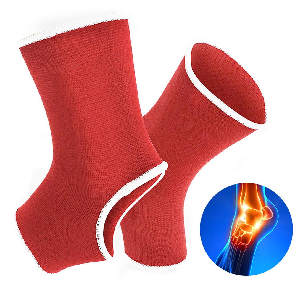 Sports Ankle Brace Nylon Ankle Guard Support Breathable Protective Sleeve Wrap RedL