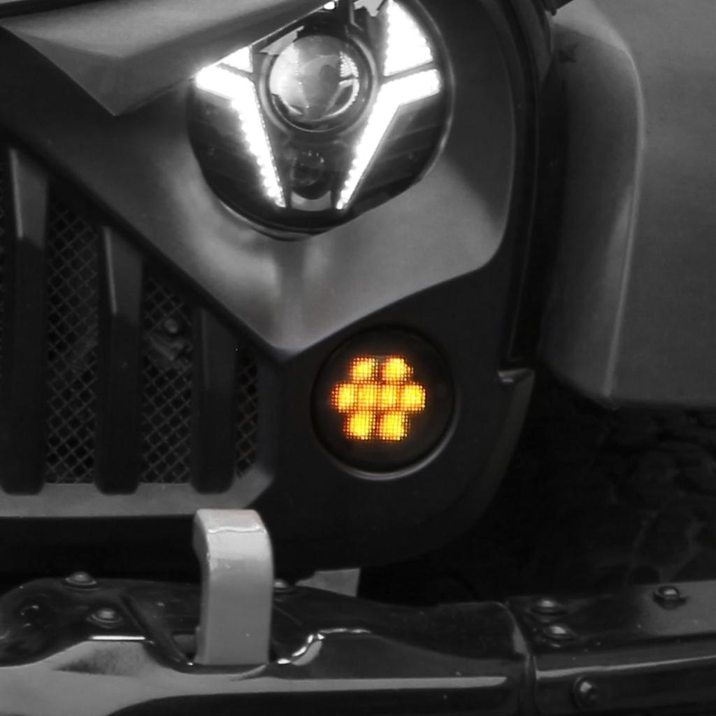 Vancroser Wrangler LED Blinker Frontgrill Blinkerlampe 8 Einfach IP68 Hoch Satz mit 2 für Wrangler JK Blinker, Lichter, Dekorativ, Ultrahelle Perlen,