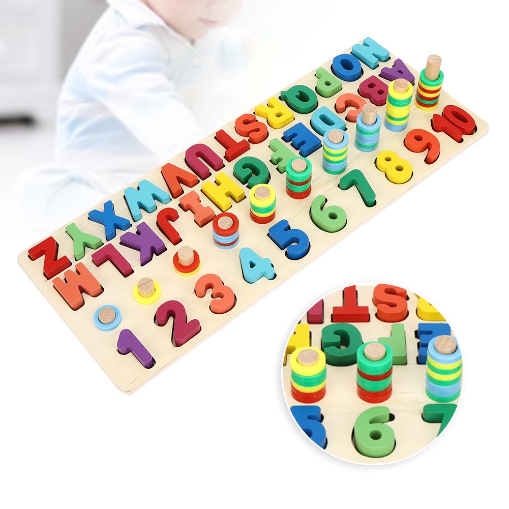 Jucării de Potrivire Numere Litere Alfabet din Lemn pentru Copii Învățare Preșcolară Jucărie Educativă Puzzle