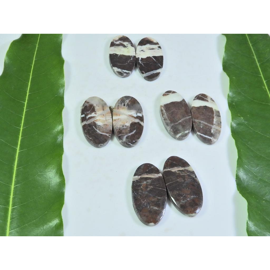 12X24-12X24MM Natural Zebra Jasper Match Pair Oval Loose Gemstone 4Pair Lot A-158