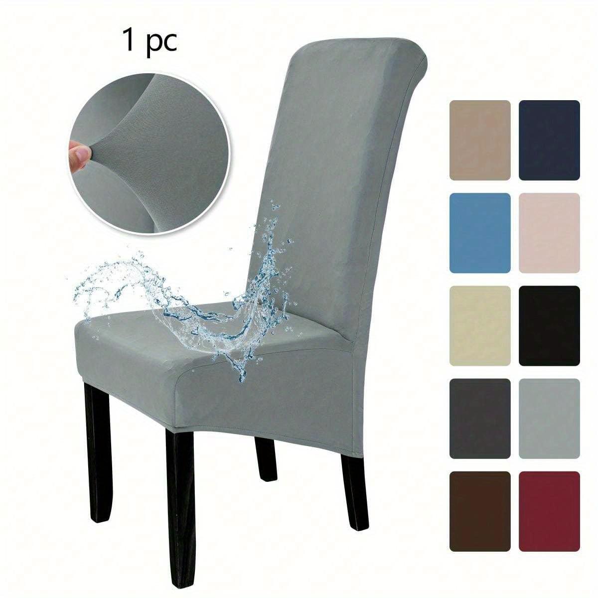 

1Pcs Elastic Waterproof High-Back Chair Cover Elastic Dining Seat Cover Suitable For Home Hotel Party Banquet Wedding High60-70cm світло-сірого кольору