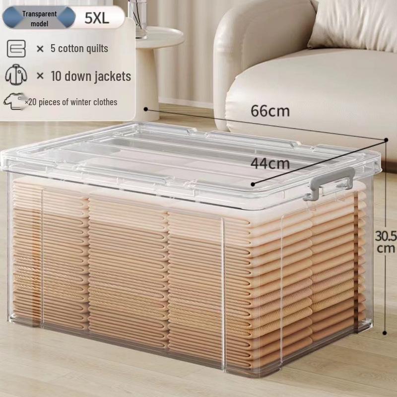 Transparent Large Capacity Storage Box for Clothes, Toys, Snacks