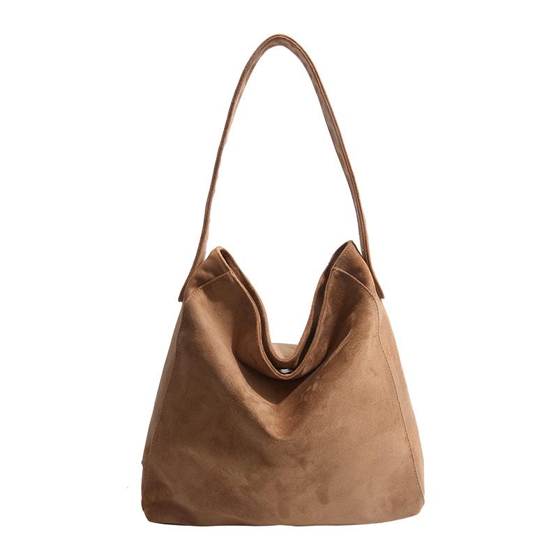 Herbst und Winter neue matte Wildleder-Tragetasche große Kapazität Pendler lässige Umhängetasche Mode Damenhandtasche