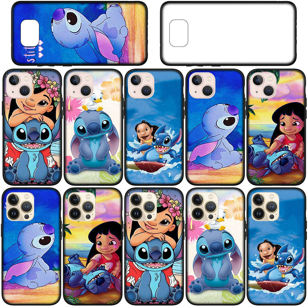 Hülle für iPhone 15 14 Xiaomi Redmi Note 13 12 11 Pro Max X 8 7 9 XR Samsung Galaxy S24 S23 OPPO A15 Huawei Süße Lilo Cartoon Stitch Handyhülle