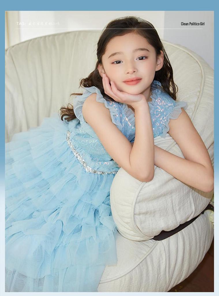 Fuluomi Girls' Summer Sweet Mesh Princess Dress