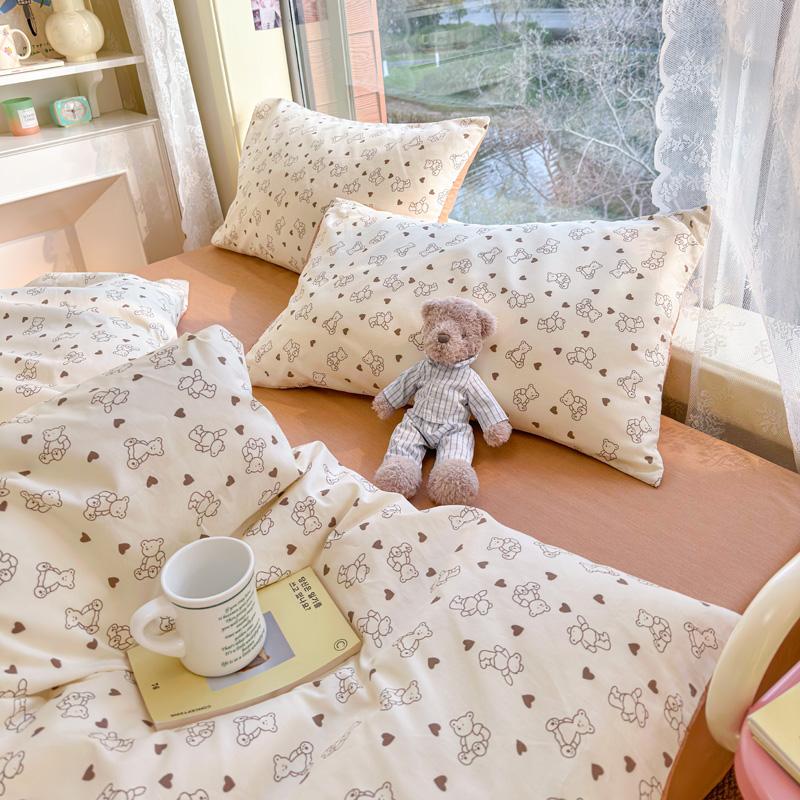 High Quality 100% Cotton Fabric Small Fresh Printed Duvet Cover 200x230 Bedding 1 Single/Double Bed Breathable and Skin Friendly