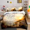 "With God Inspirational Bedding Set" Bedding Set (1 Duvet Cover, 2 Pillowcases, Duvet Not Included)