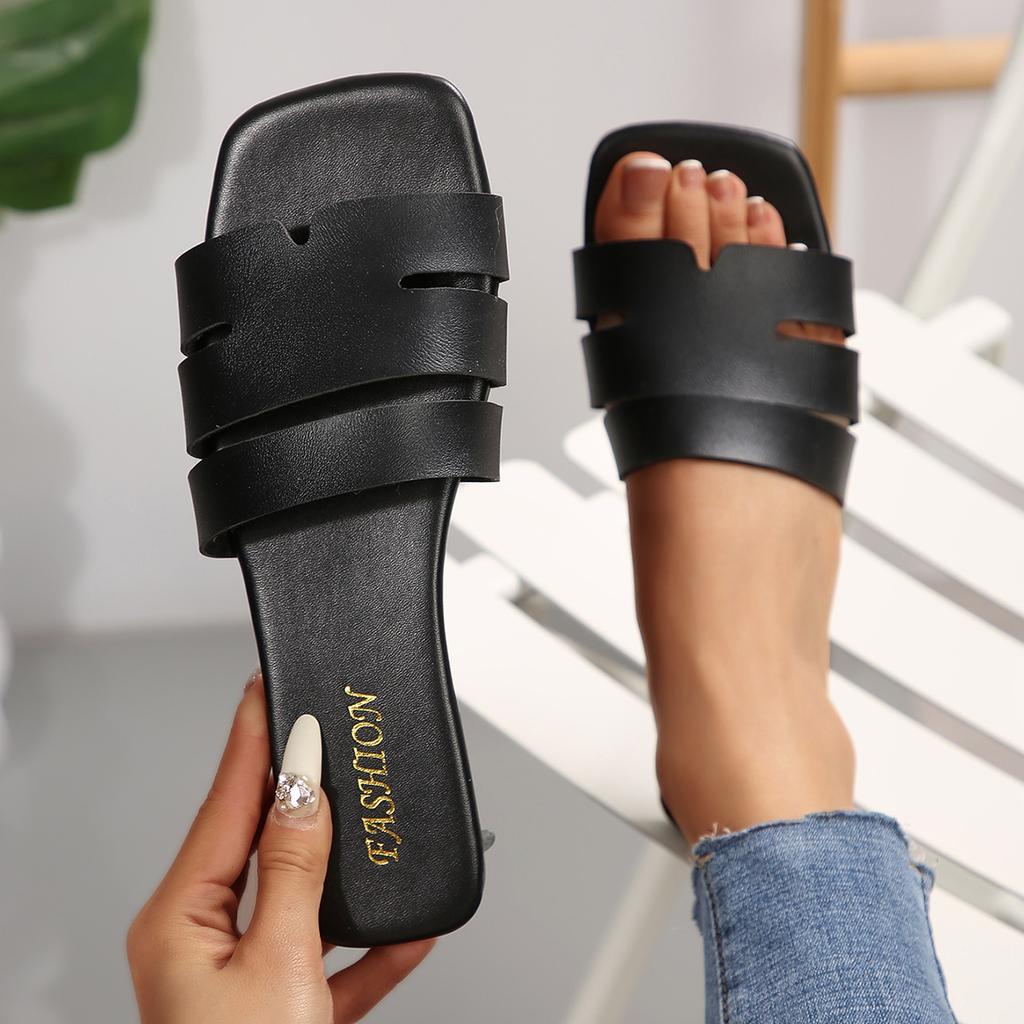 2025 New Women Slippers Flat Bottom Non-slip Outdoor Open Toe Beach Female Sandals Sexy Fashion Designer Shoes Slides Woman