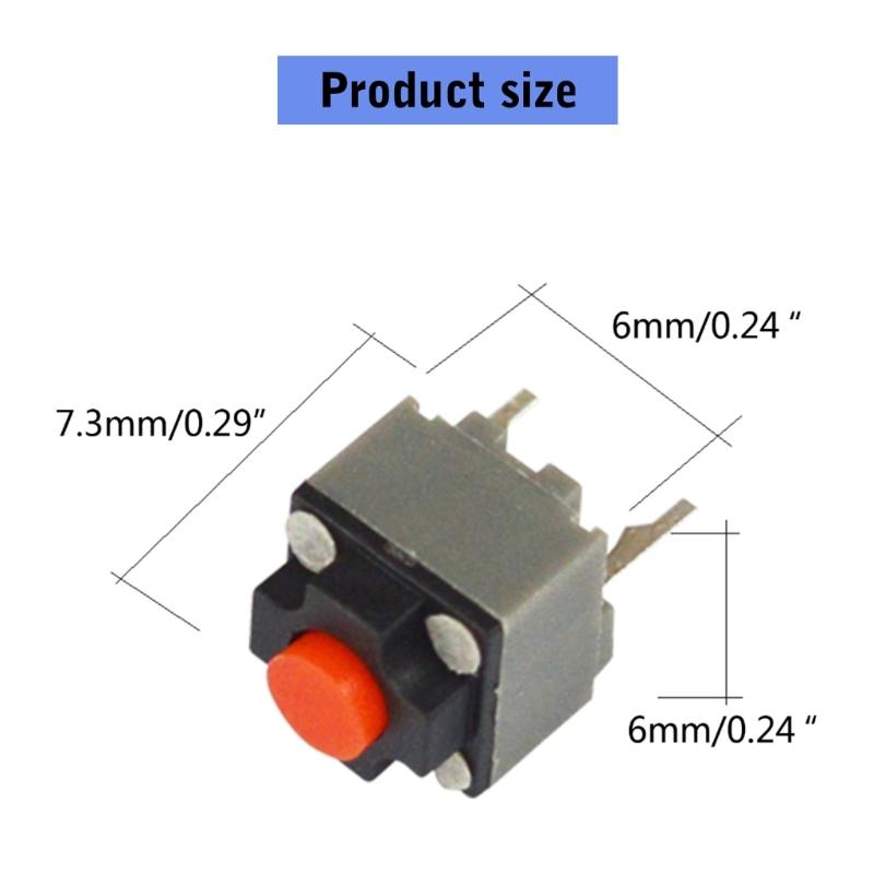 10 Stück 6x6x7,3mm Kailhs Silents Taster Drahtlose Maus Mikroschalter mit Geräuschloser Bedienung für Gamer und Büro