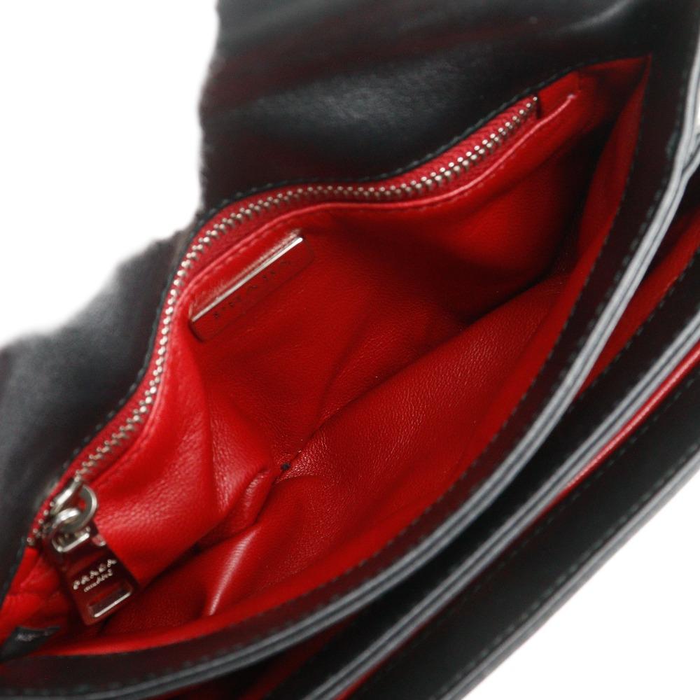 PRADA ChainShoulder Shoulder Bag punching black Nylon Women Used