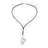 Vintage Round Leather Cord Pendant Necklace With Unique Fingerprint Design Bohemian Statement Jewelry For Women