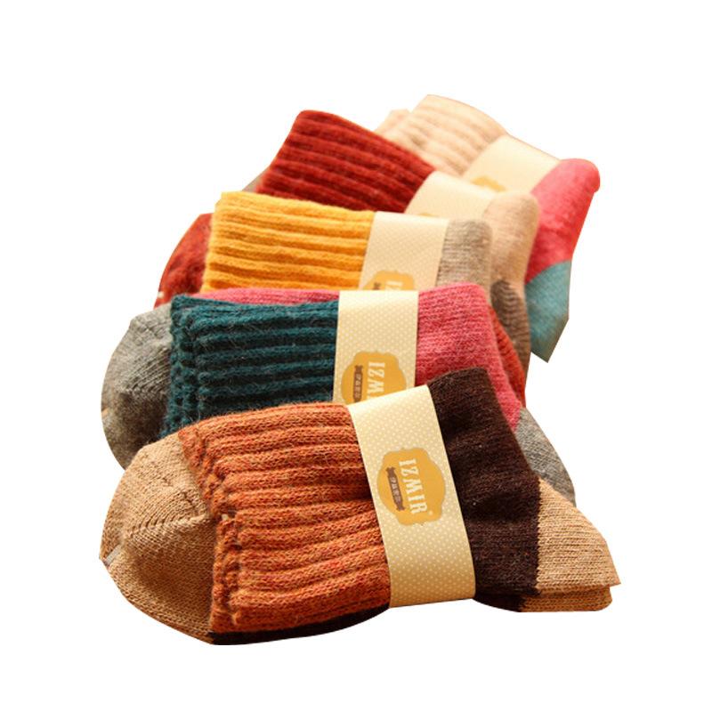 5/10 Pairs Comfortable Casual Autumn Winter Women's Socks: College Style Mid Calf Retro Sleep Cotton Socks Thickened Warm Rabbit Wool Socks Versatile