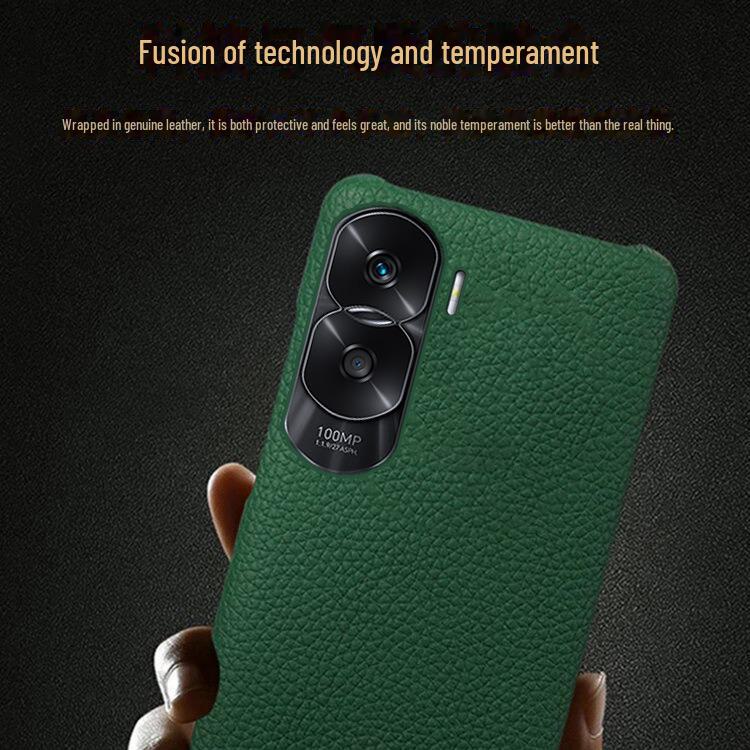 Honor Play 40 Case: Genuine Leather Protective Cover with Litchi Pattern for Play 30Plus and 20Pro