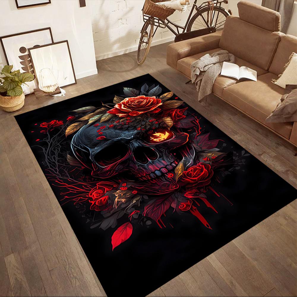 Riding Through Flames Floor Mats for Living Room, Bedroom and Room Decoration Are Suitable for Gifts.