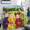 1 pătură de flanel cu imprimeu Teletubbies, de înaltă calitate, confortabilă pentru toate anotimpurile, decor pentru casă, căldură și confort, perfectă pentru cadouri de Crăciun