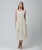 PINBLACK Square Neck Pintuck Sleeveless Dress Beige
